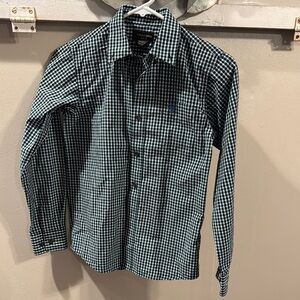 Ariat Pro Black and Blue Button Down Shirt